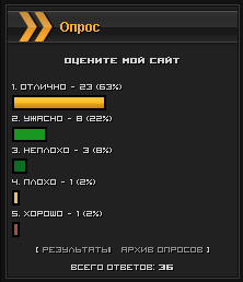 Новый тёмный вид опроса для ucoz 