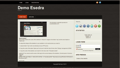 Esedra - темный шаблон для uCoz