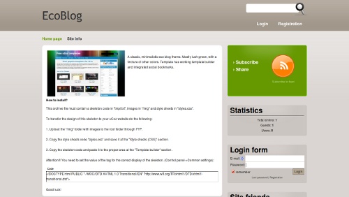 EcoBlog - шаблон для блога uCoz 
